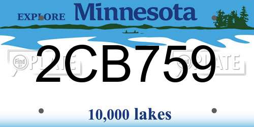 2CB759 Minnesota License Plate