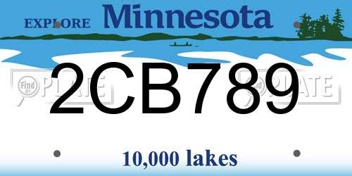 2CB789 Minnesota License Plate