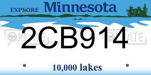 2CB914 Minnesota License Plate