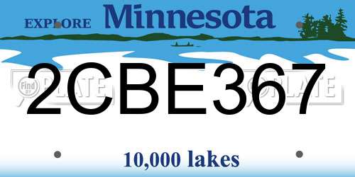 2CBE367 Minnesota License Plate