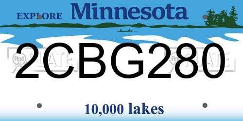 2CBG280 Minnesota License Plate