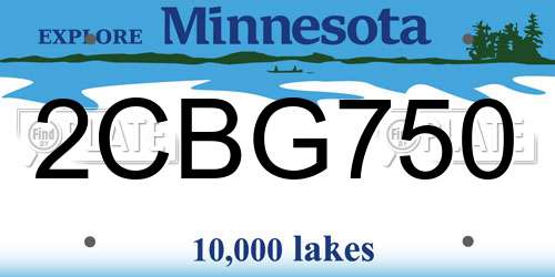 2CBG750 Minnesota License Plate