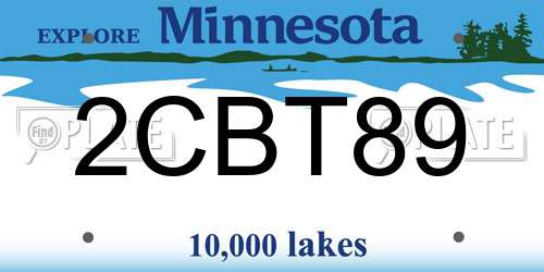2CBT89 Minnesota License Plate