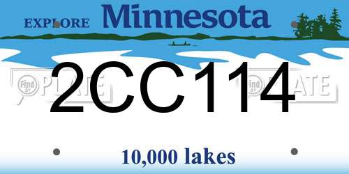 2CC114 Minnesota License Plate