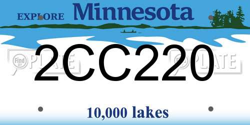 2CC220 Minnesota License Plate