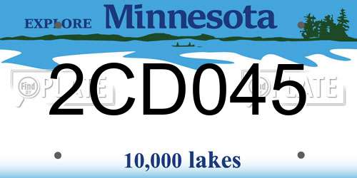 2CD045 Minnesota License Plate