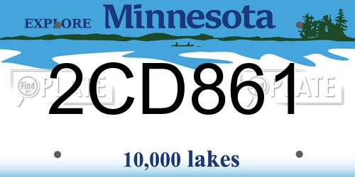 2CD861 Minnesota License Plate