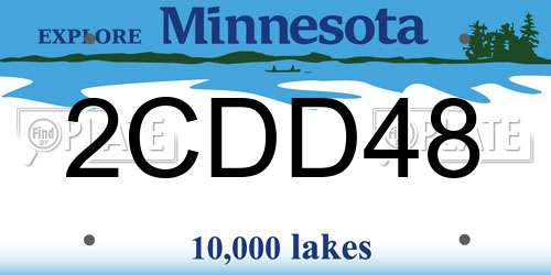 2CDD48 Minnesota License Plate