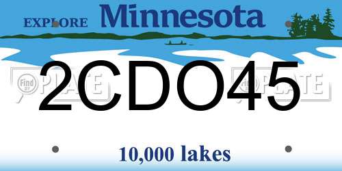 2CDO45 Minnesota License Plate