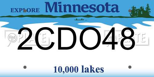 2CDO48 Minnesota License Plate