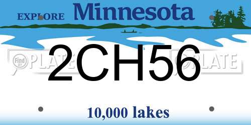 2CH56 Minnesota License Plate