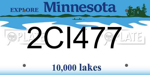 2CI477 Minnesota License Plate