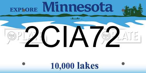 2CIA72 Minnesota License Plate