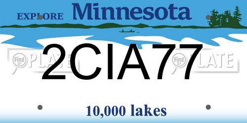 2CIA77 Minnesota License Plate
