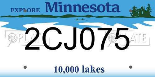 2CJ075 Minnesota License Plate