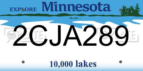 2CJA289 Minnesota License Plate