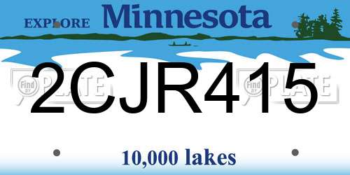 2CJR415 Minnesota License Plate