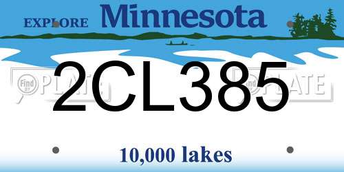 2CL385 Minnesota License Plate