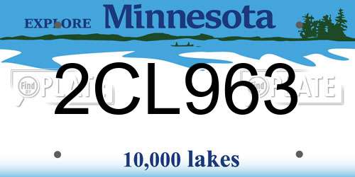 2CL963 Minnesota License Plate