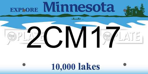2CM17 Minnesota License Plate