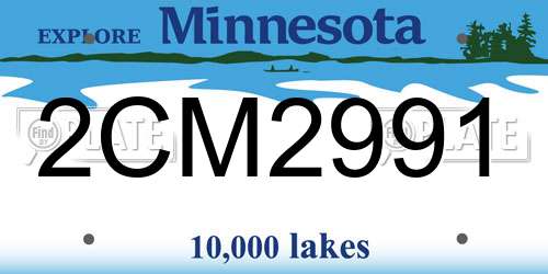 2CM2991 Minnesota License Plate