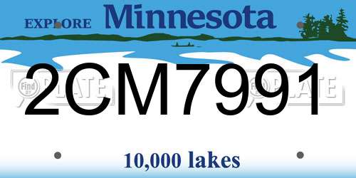 2CM7991 Minnesota License Plate
