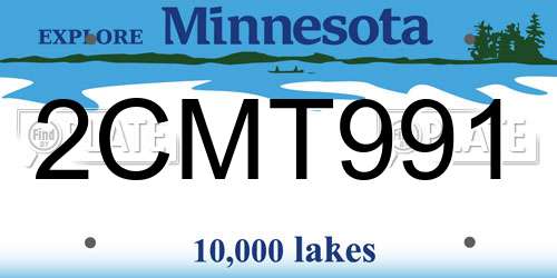 2CMT991 Minnesota License Plate