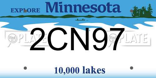 2CN97 Minnesota License Plate