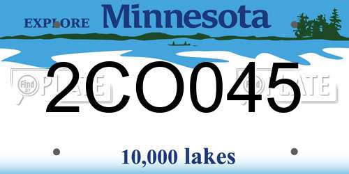2CO045 Minnesota License Plate