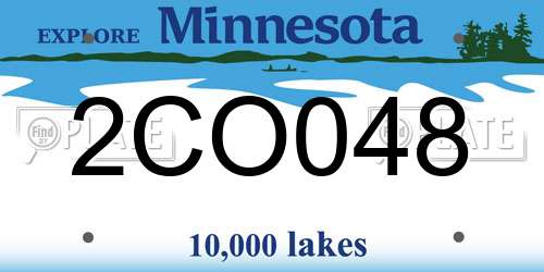 2CO048 Minnesota License Plate