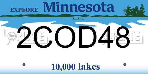 2COD48 Minnesota License Plate