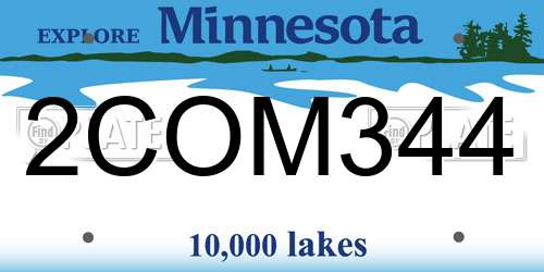 2COM344 Minnesota License Plate
