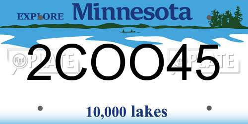 2COO45 Minnesota License Plate