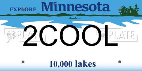2COOL Minnesota License Plate