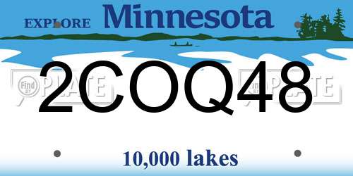 2COQ48 Minnesota License Plate