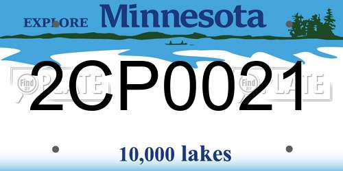 2CP0021 Minnesota License Plate
