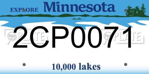 2CP0071 Minnesota License Plate