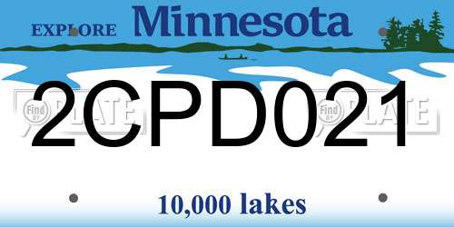 2CPD021 Minnesota License Plate