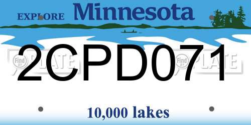 2CPD071 Minnesota License Plate