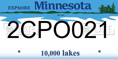 2CPO021 Minnesota License Plate
