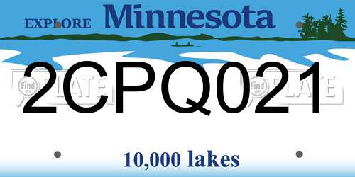 2CPQ021 Minnesota License Plate