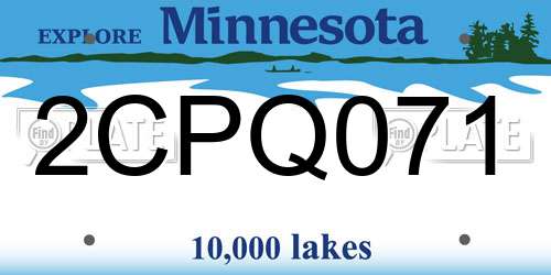 2CPQ071 Minnesota License Plate