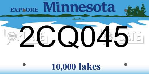 2CQ045 Minnesota License Plate