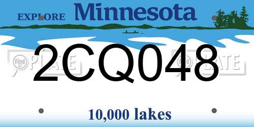 2CQ048 Minnesota License Plate