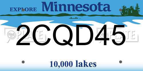 2CQD45 Minnesota License Plate