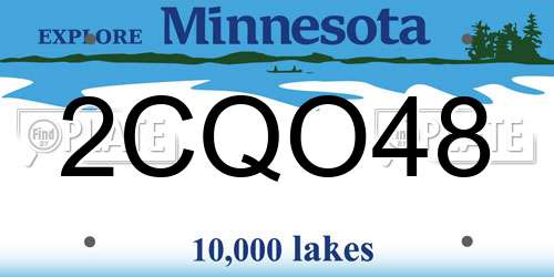 2CQO48 Minnesota License Plate