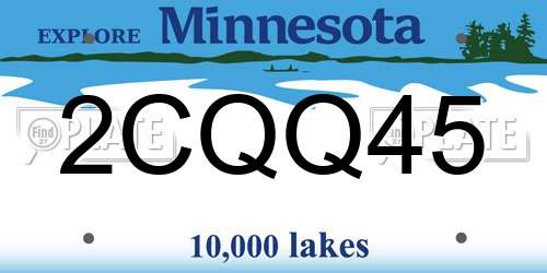 2CQQ45 Minnesota License Plate