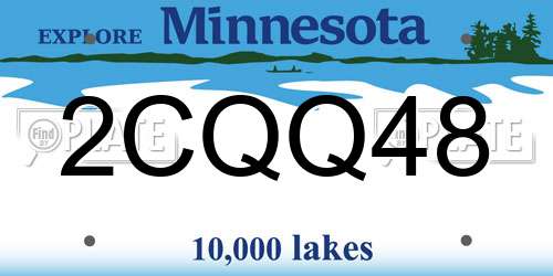 2CQQ48 Minnesota License Plate