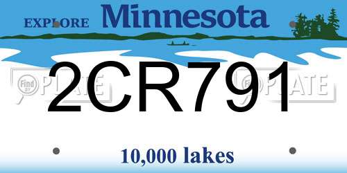 2CR791 Minnesota License Plate