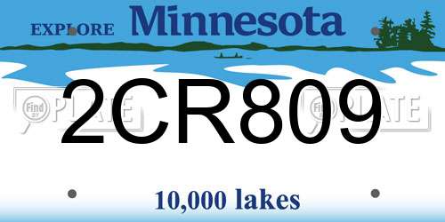 2CR809 Minnesota License Plate